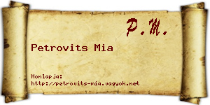 Petrovits Mia névjegykártya